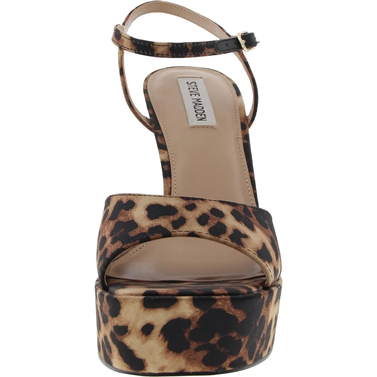 Ainsworth Womens Animal Print Satin Platform Sandals