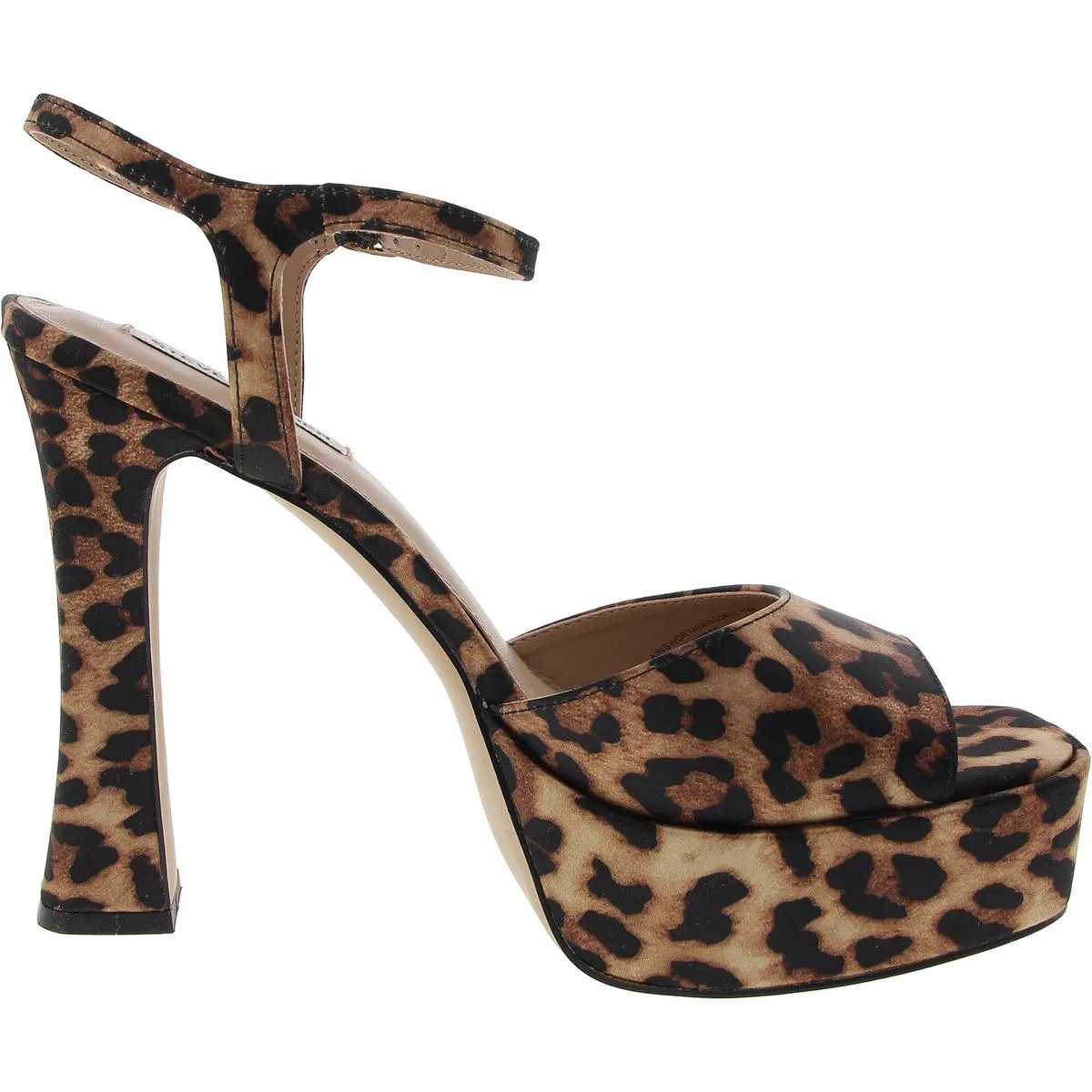 Ainsworth Womens Animal Print Satin Platform Sandals