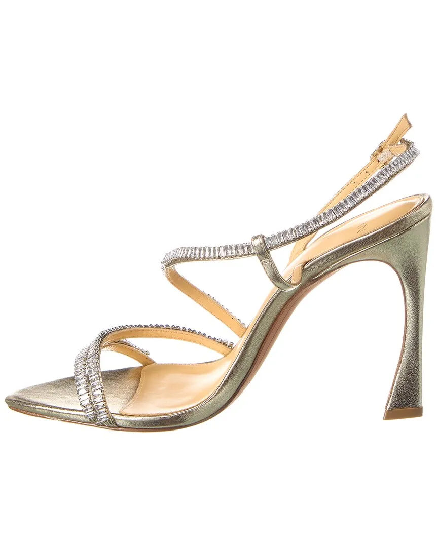 Alexandre Birman Alana Zircone 100 Leather Sandal Gold