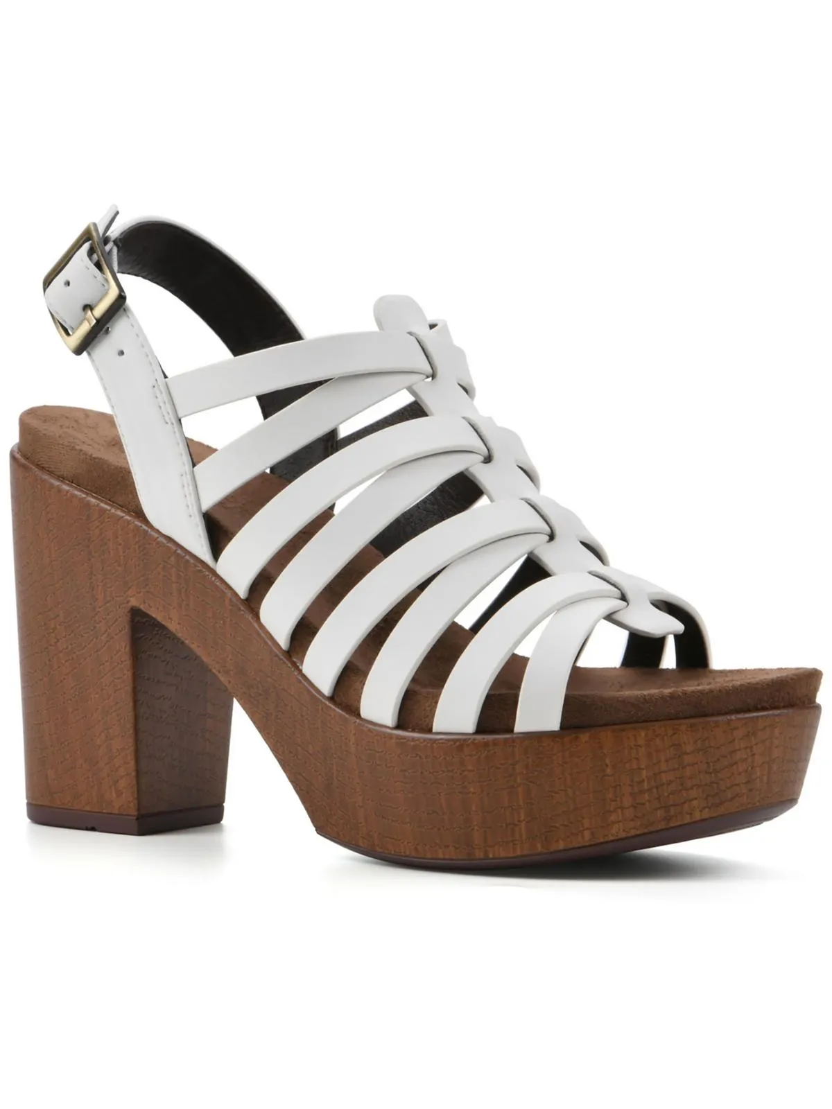 Alliance Womens Faux Leather Ankle Strappy Sandals