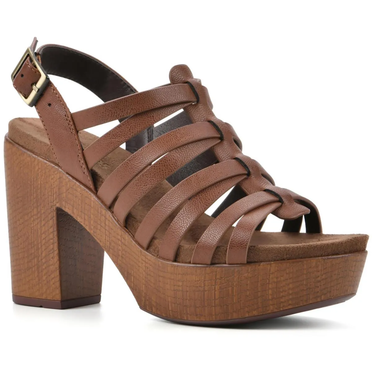 Alliance Womens Faux Leather Ankle Strappy Sandals