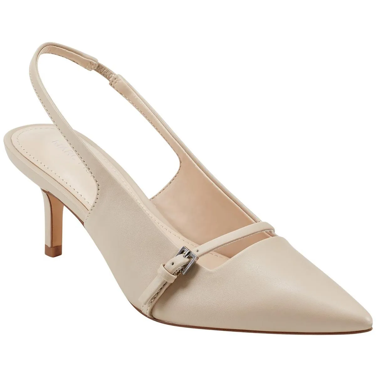 Alorie2 Womens Buckle Patent Slingback Heels