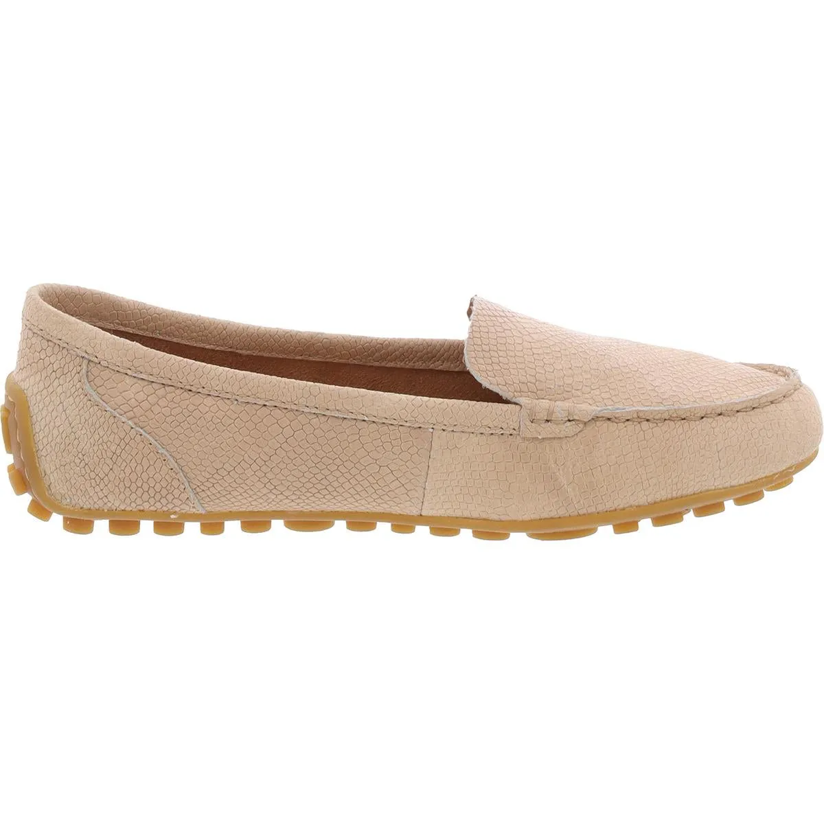 AMANI Womens Embossed Leather Moccasins