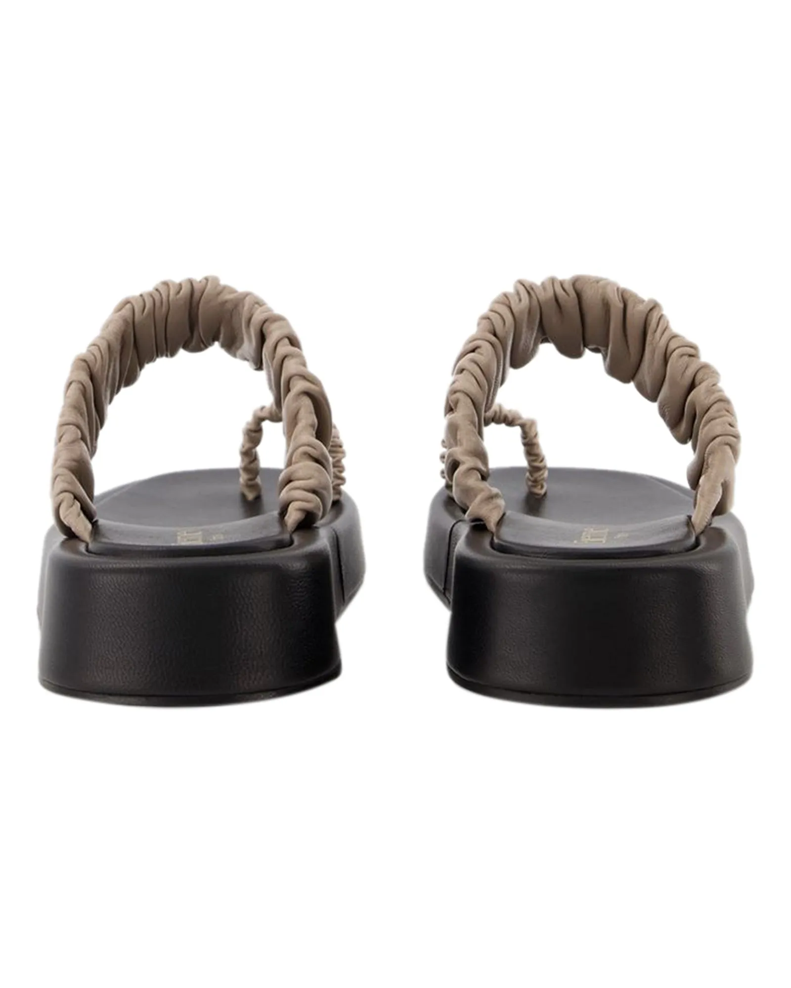 Amor Platform Slides - Elleme - Taupe/Black - Leather