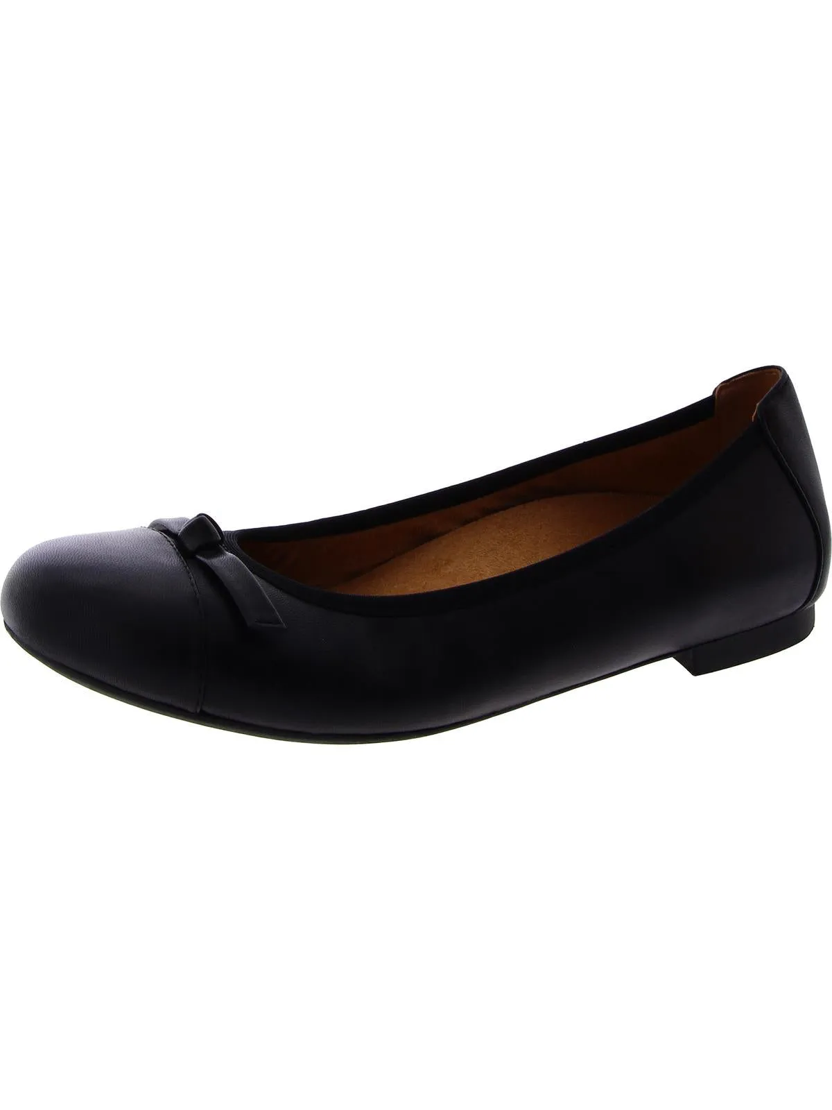 Amorie Womens Leather Slip On Ballet Flats