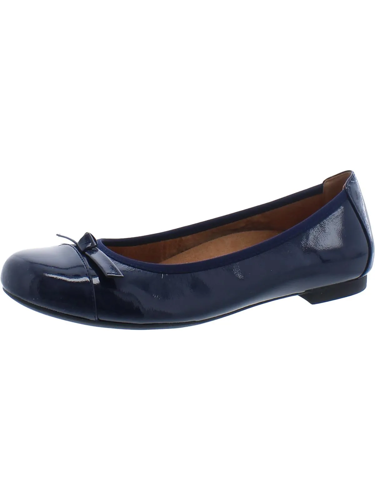 Amorie Womens Leather Slip On Ballet Flats
