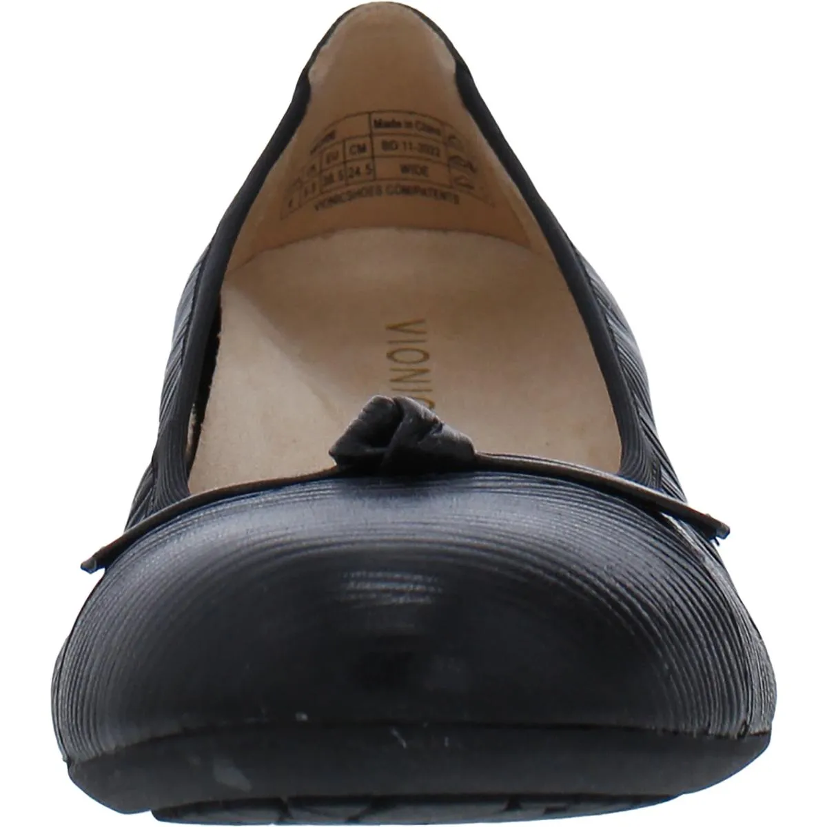 Amorie Womens Leather Slip On Ballet Flats