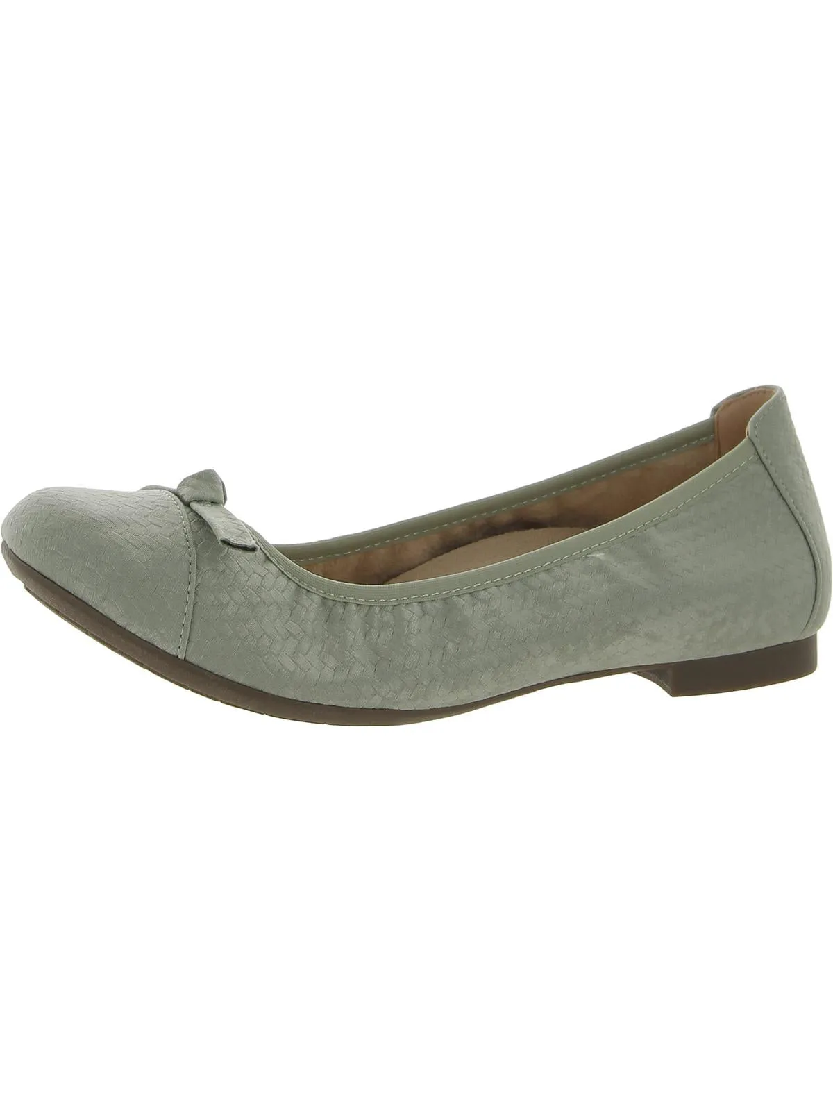 Amorie Womens Leather Slip On Ballet Flats