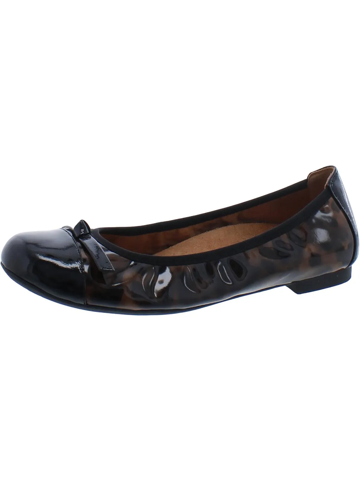 Amorie Womens Leather Slip On Ballet Flats