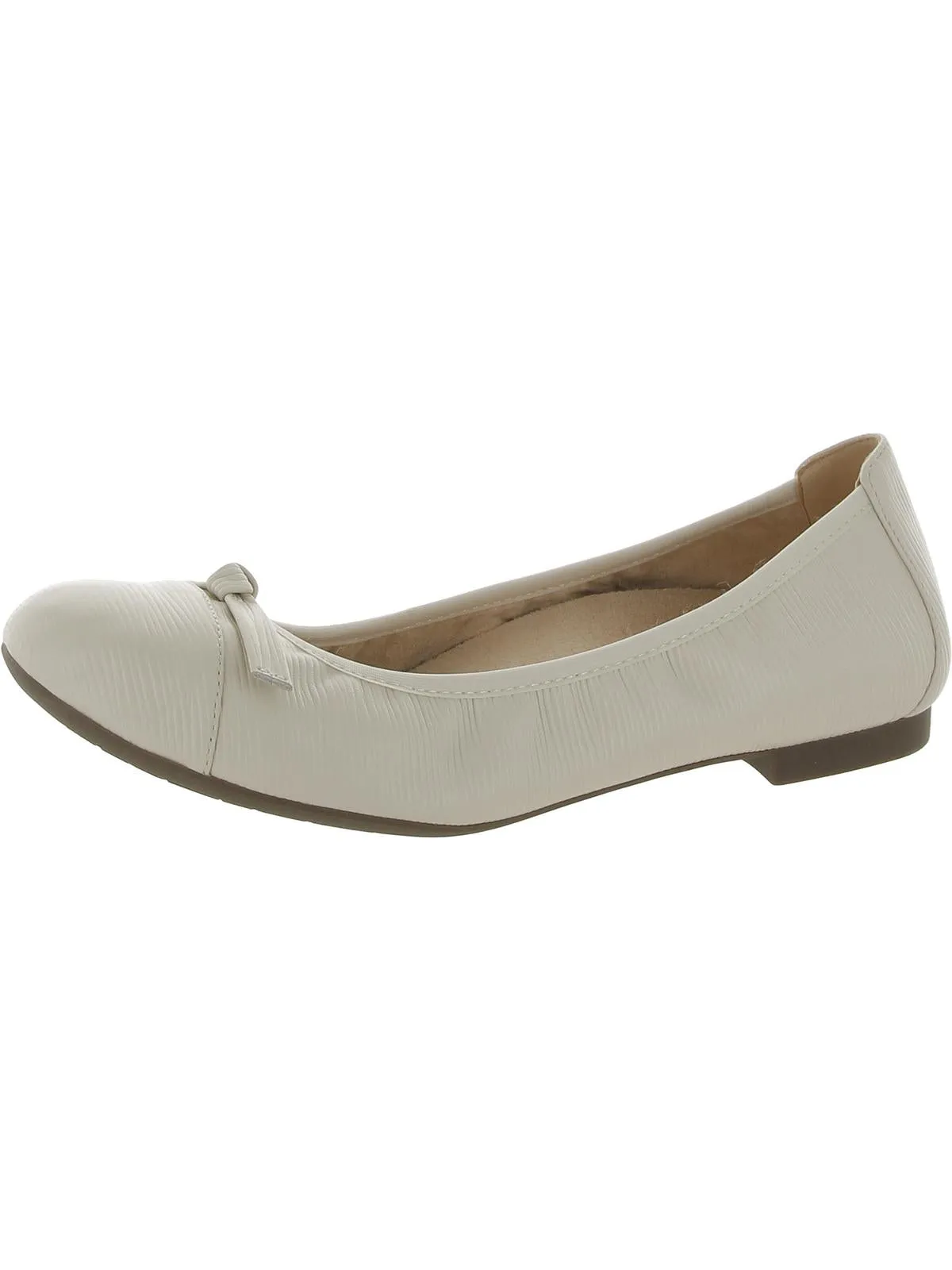 Amorie Womens Leather Slip On Ballet Flats
