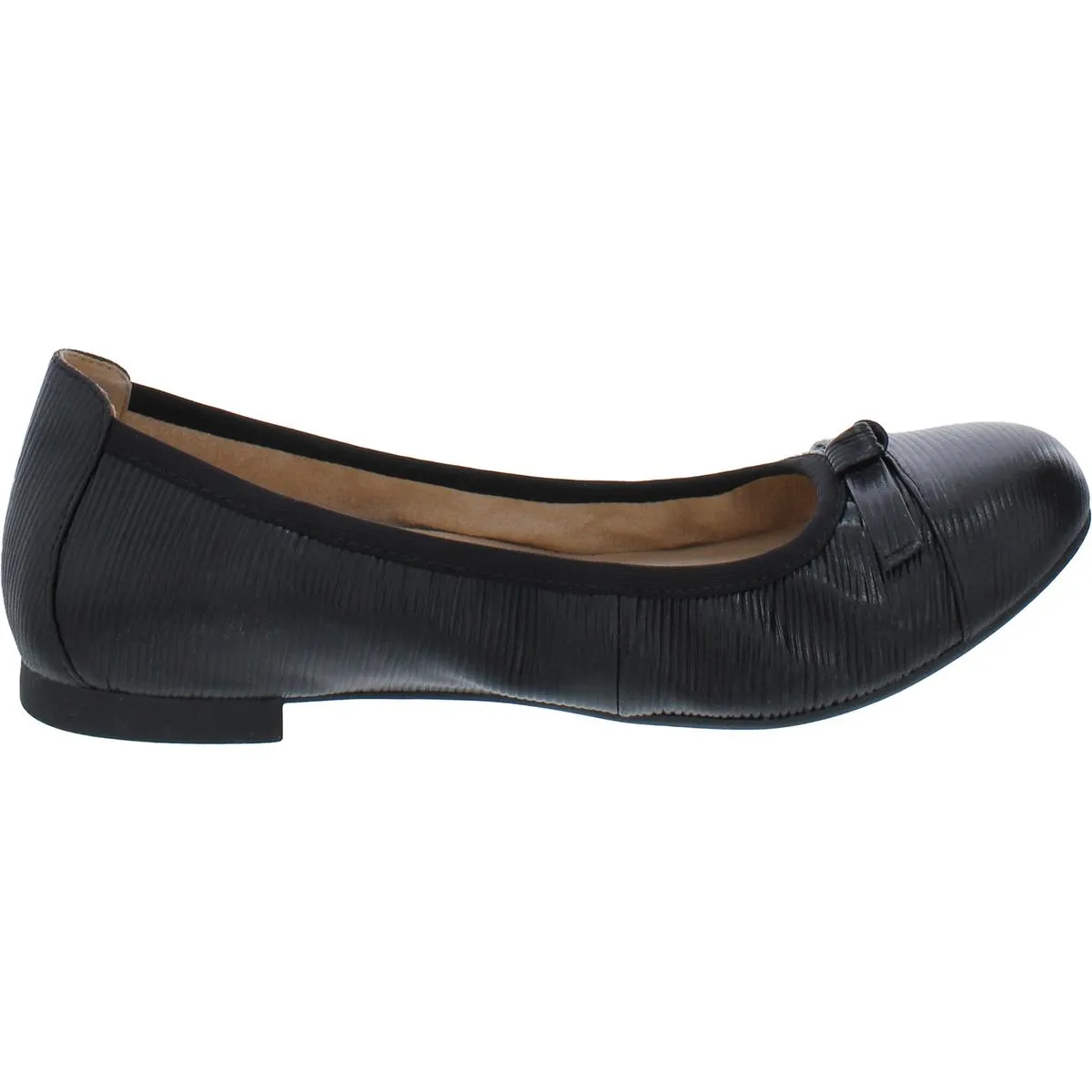 Amorie Womens Leather Slip On Ballet Flats