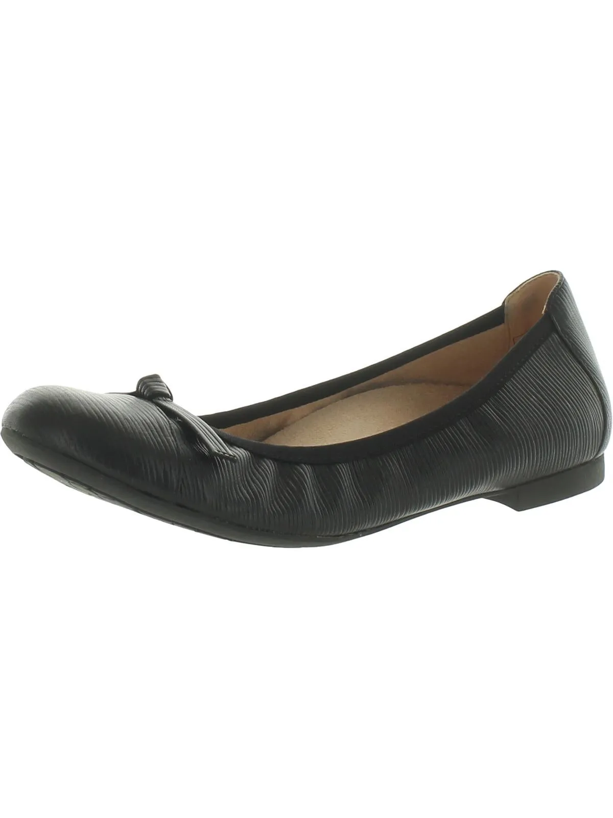 Amorie Womens Leather Slip On Ballet Flats