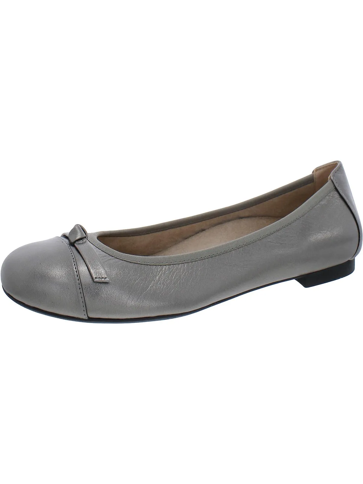 Amorie Womens Leather Slip On Ballet Flats