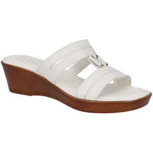 Anzola Womens Faux Leather Open Toe Wedge Sandals