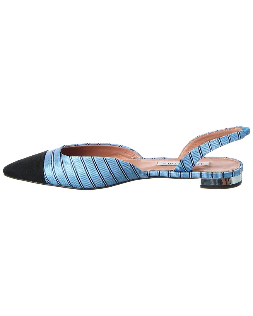 Aquazzura Milanese Canvas Slingback Flat