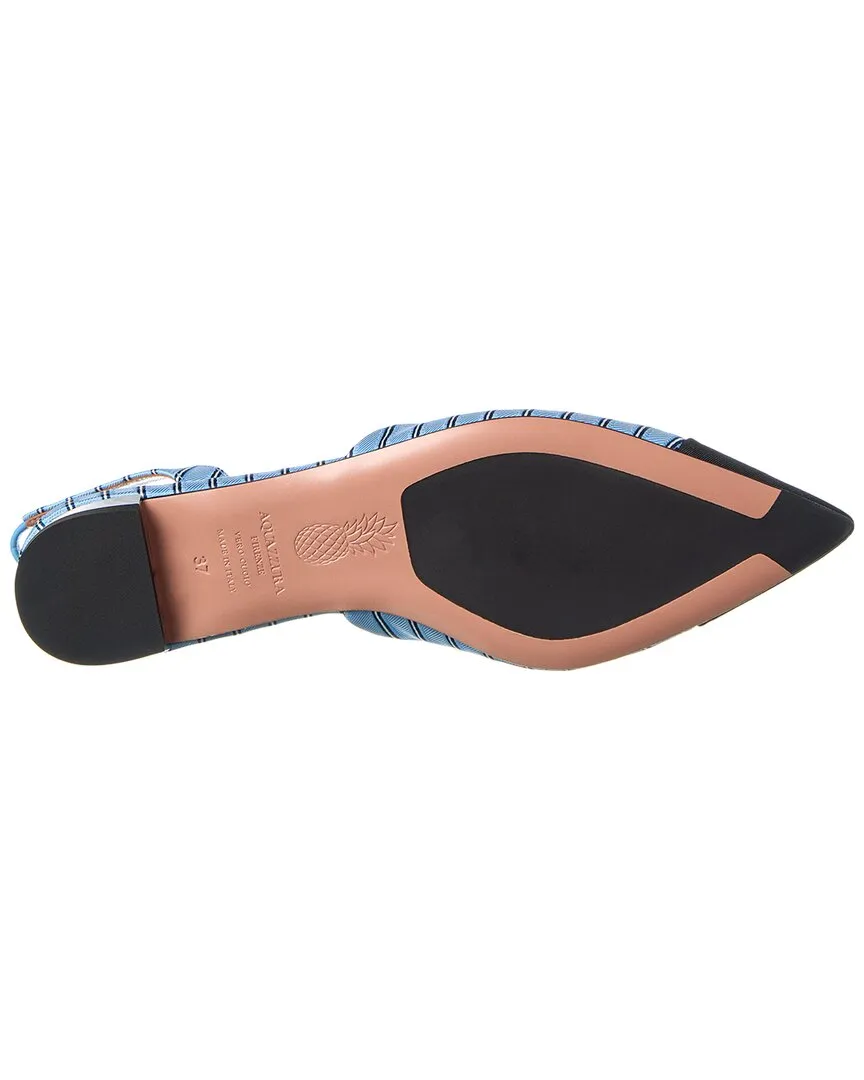 Aquazzura Milanese Canvas Slingback Flat