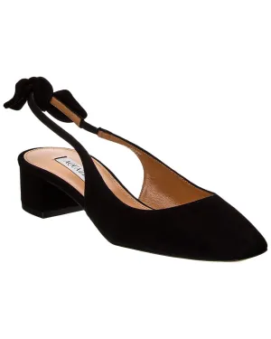 Aquazzura Very Bow Tie 35 Suede Slingback Pump