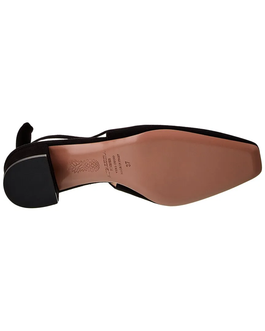 Aquazzura Very Bow Tie 35 Suede Slingback Pump