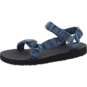 Aruba Womens Faux Denim Strappy Ankle Strap