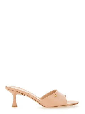 Ascent" Open-Toe Calf Leather Mules