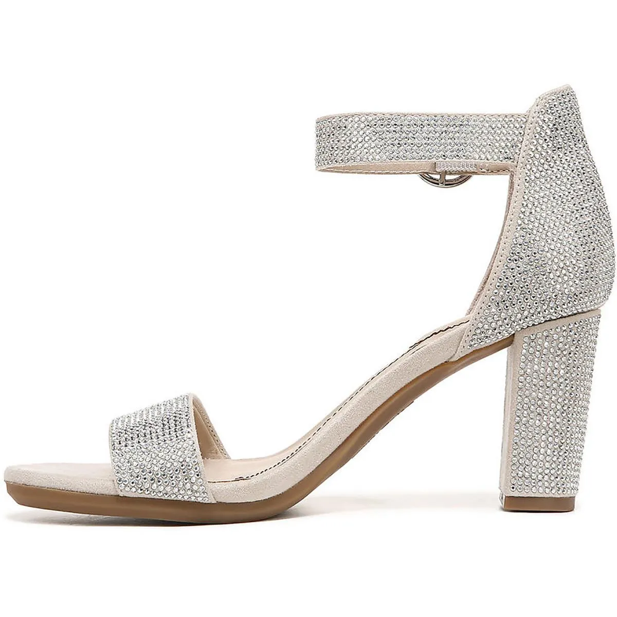 AVERLY GLITZ Womens Faux Leather Open Toe Ankle Strap