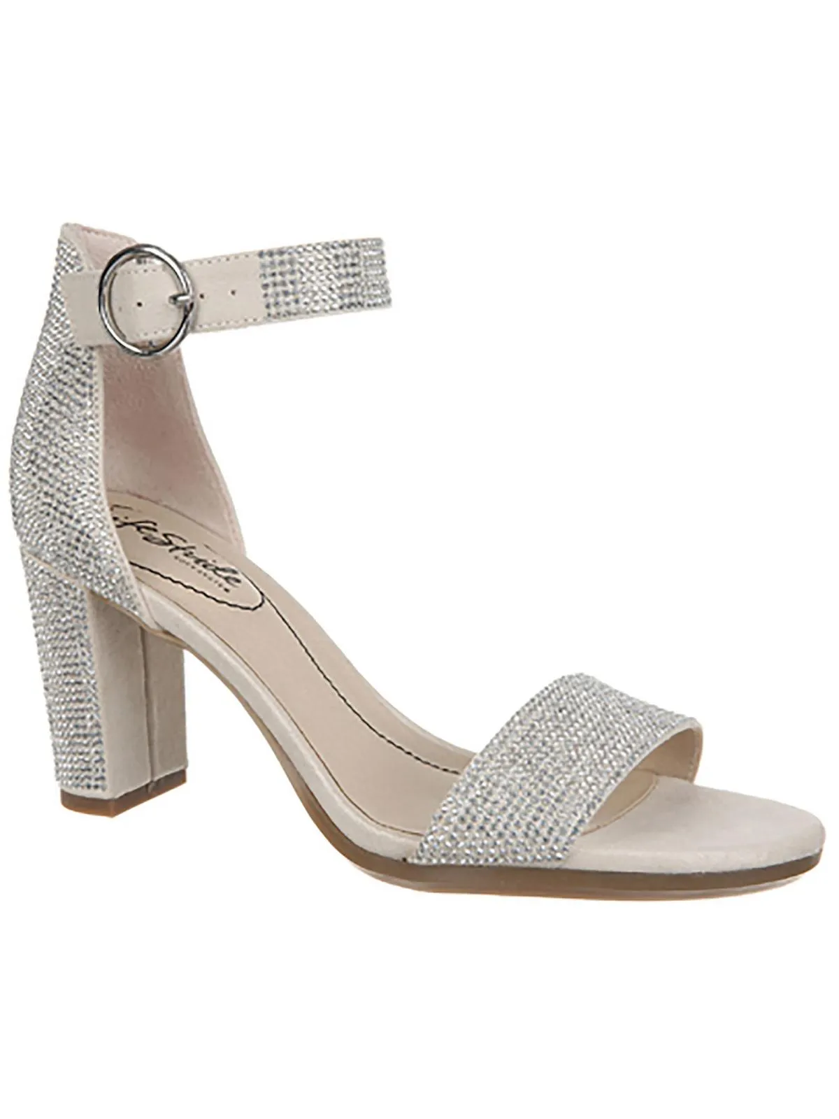 AVERLY GLITZ Womens Faux Leather Open Toe Ankle Strap