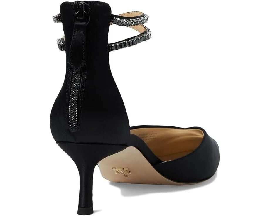 Badgley Mischka Lilibeth Pumps Women's US 8 Black Pointed Toe Kitten Heel KHD234