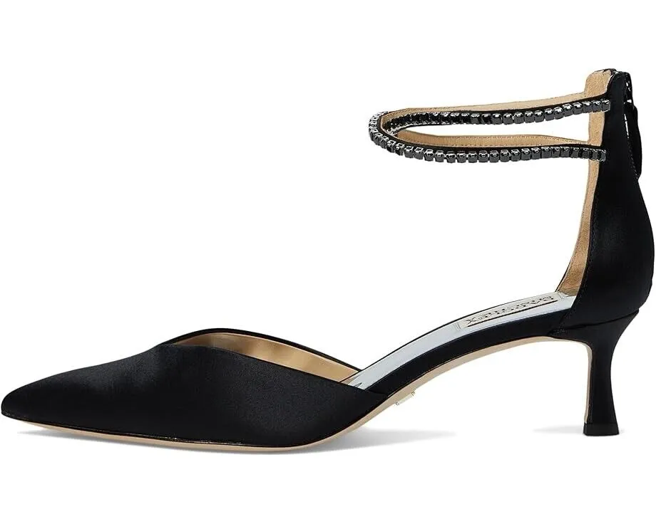 Badgley Mischka Lilibeth Pumps Women's US 8 Black Pointed Toe Kitten Heel KHD234