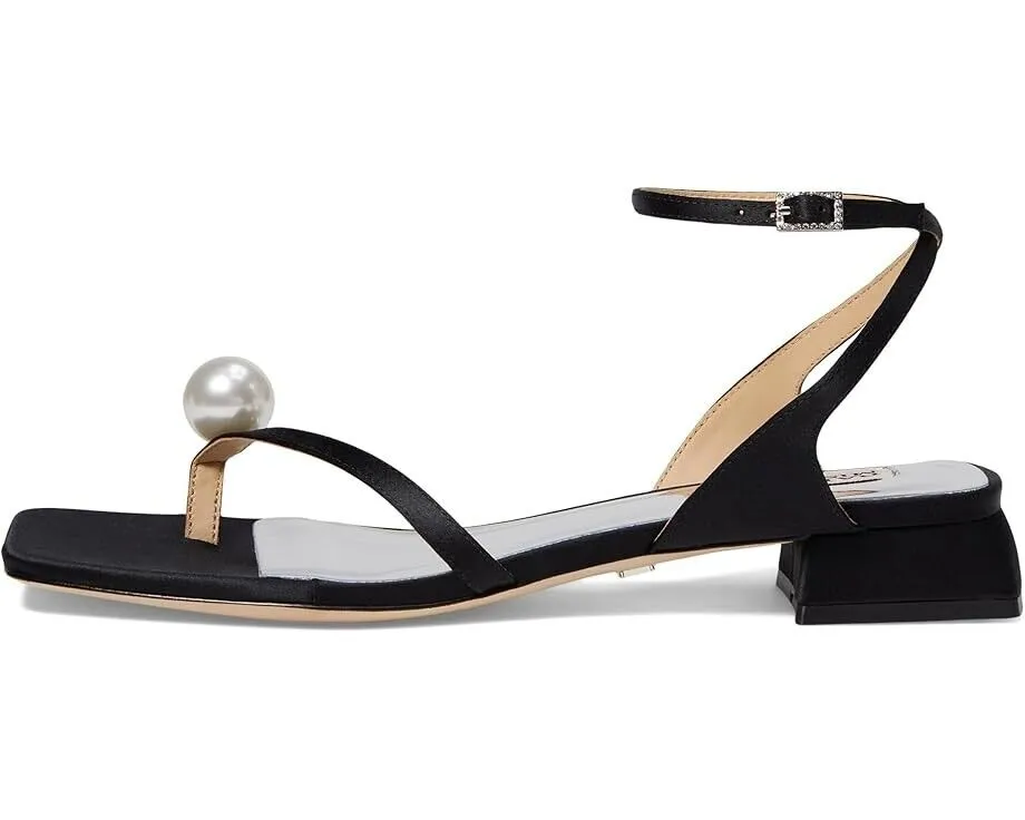 Badgley Mischka Lola MP7216 Sandal Womens 9 Black Block Heel Ankle Strap ZPO1360