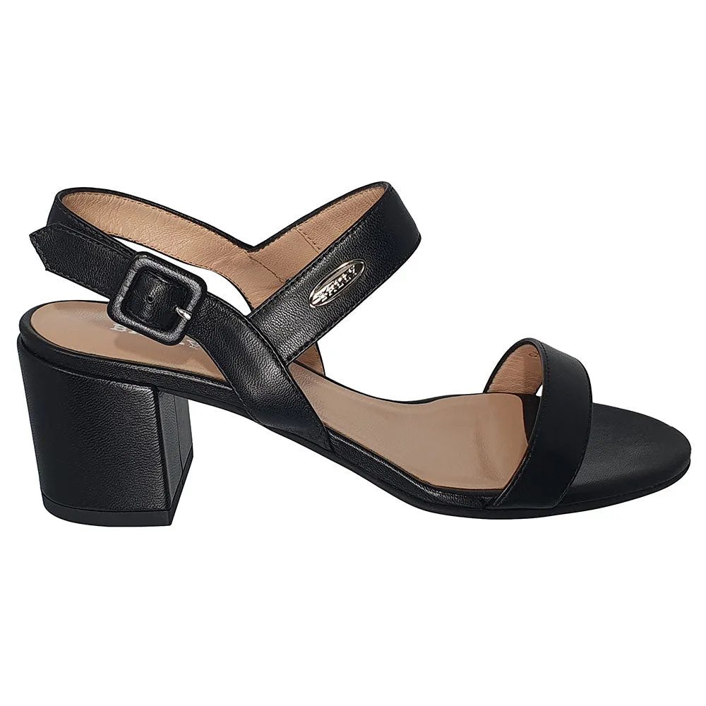 Bally Carlas 6234126 Women's Black Lamb Leather Heeled Sandals