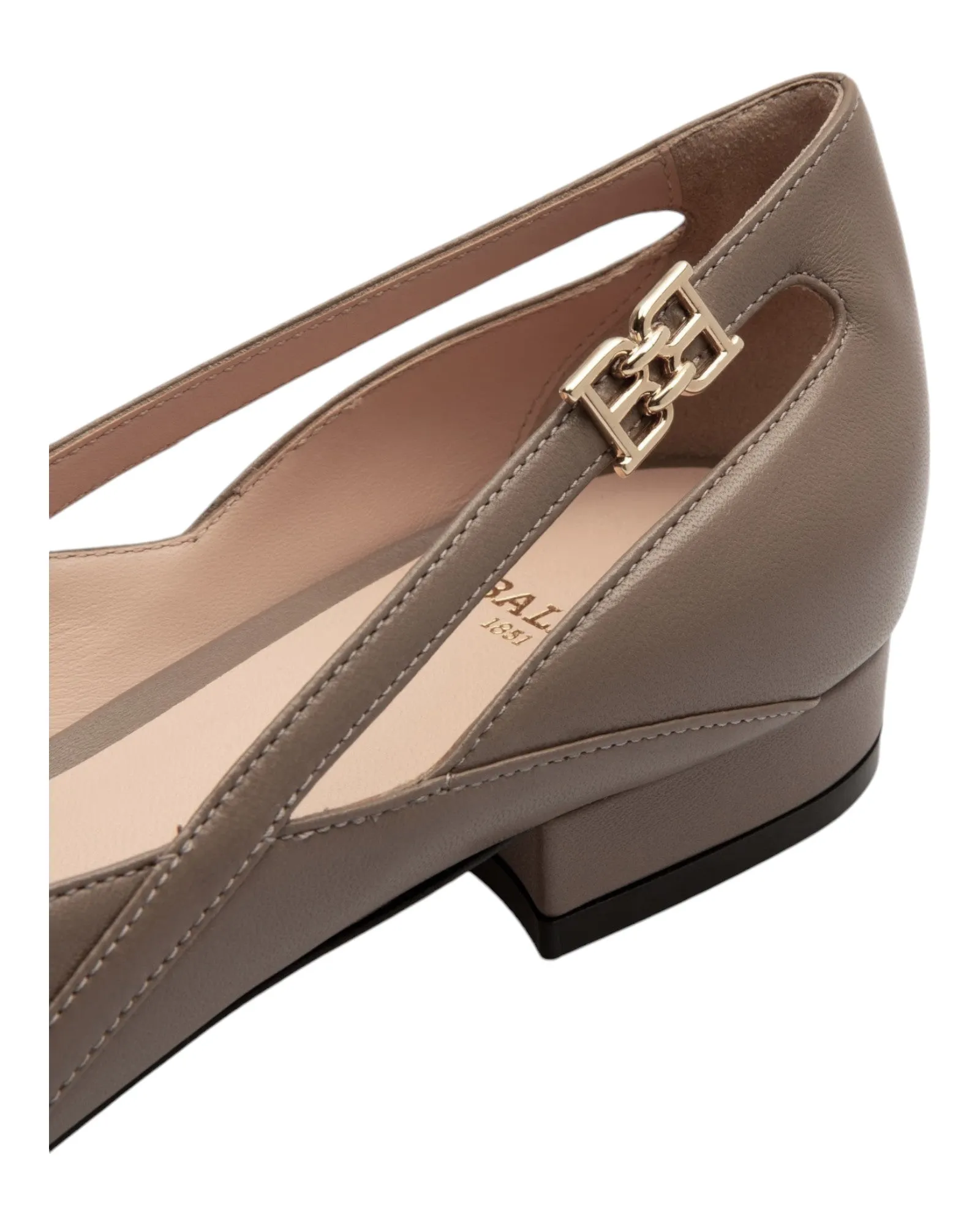 Bally Elsa 6300281 Women's Canapa Flat Leather Ballerina