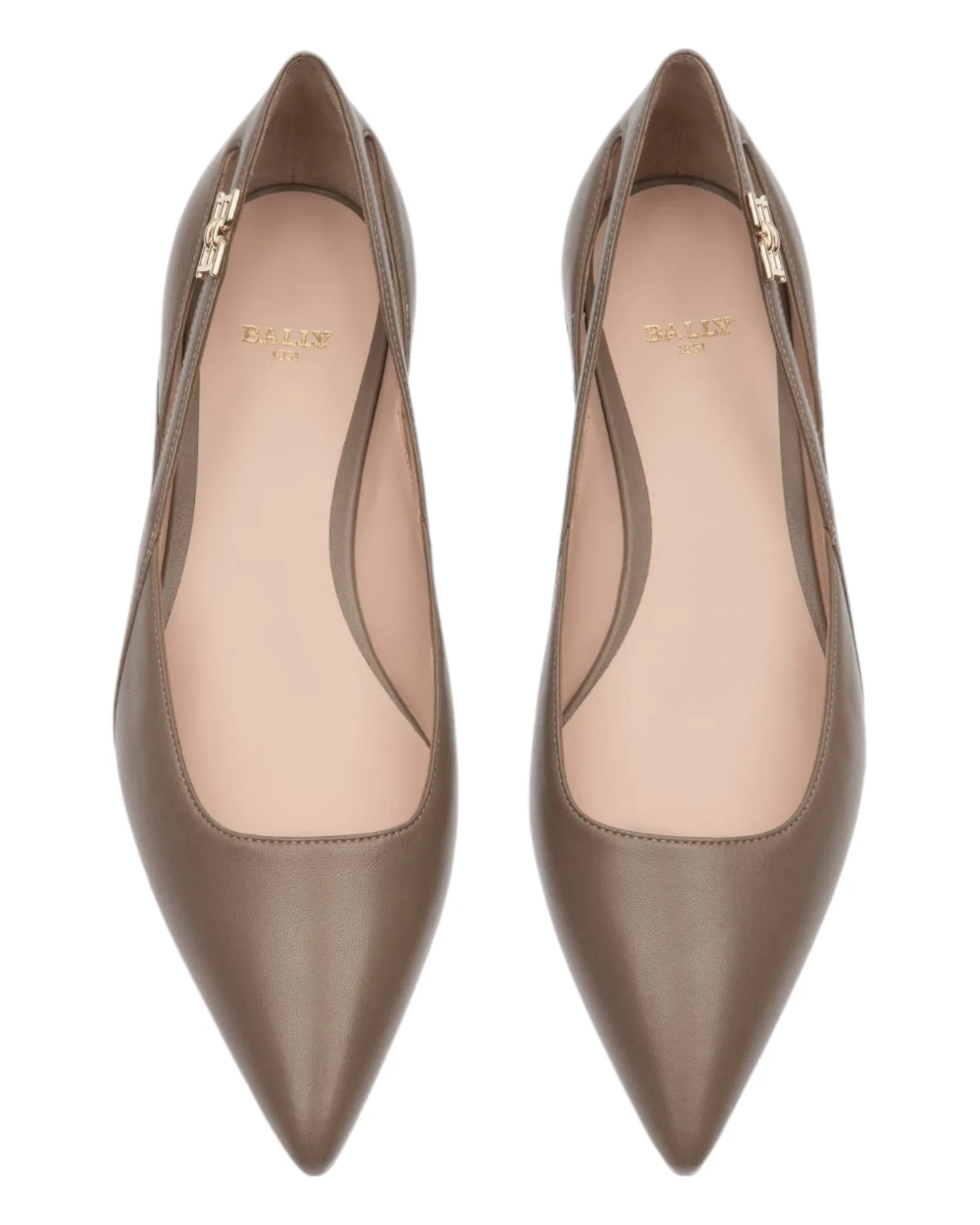 Bally Elsa 6300281 Women's Canapa Flat Leather Ballerina