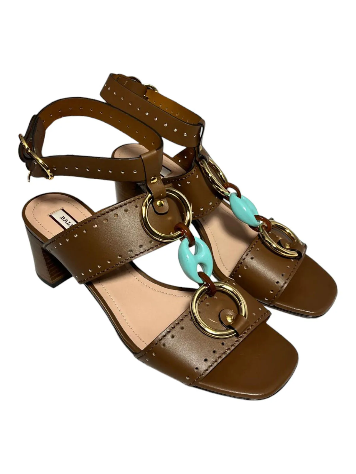 Bally Otta 6225837 Ladies Ring-embellished Perforated Leather Sandals