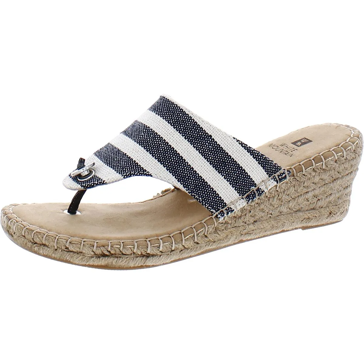 Beachball Womens Cushioned Footbed Canvas Wedge Sandals