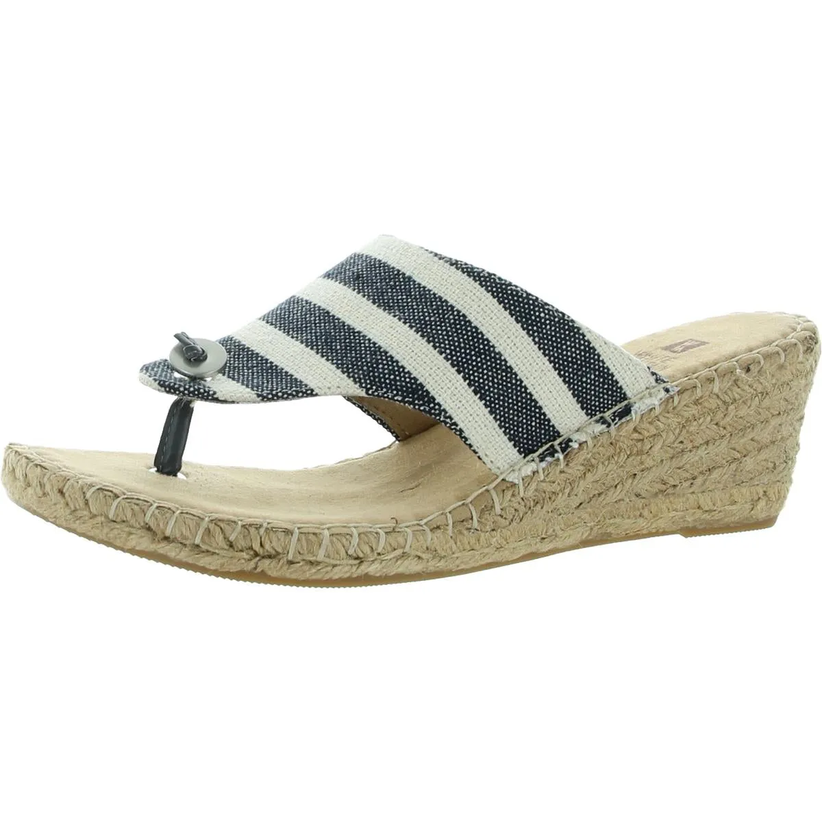 Beachball Womens Cushioned Footbed Canvas Wedge Sandals