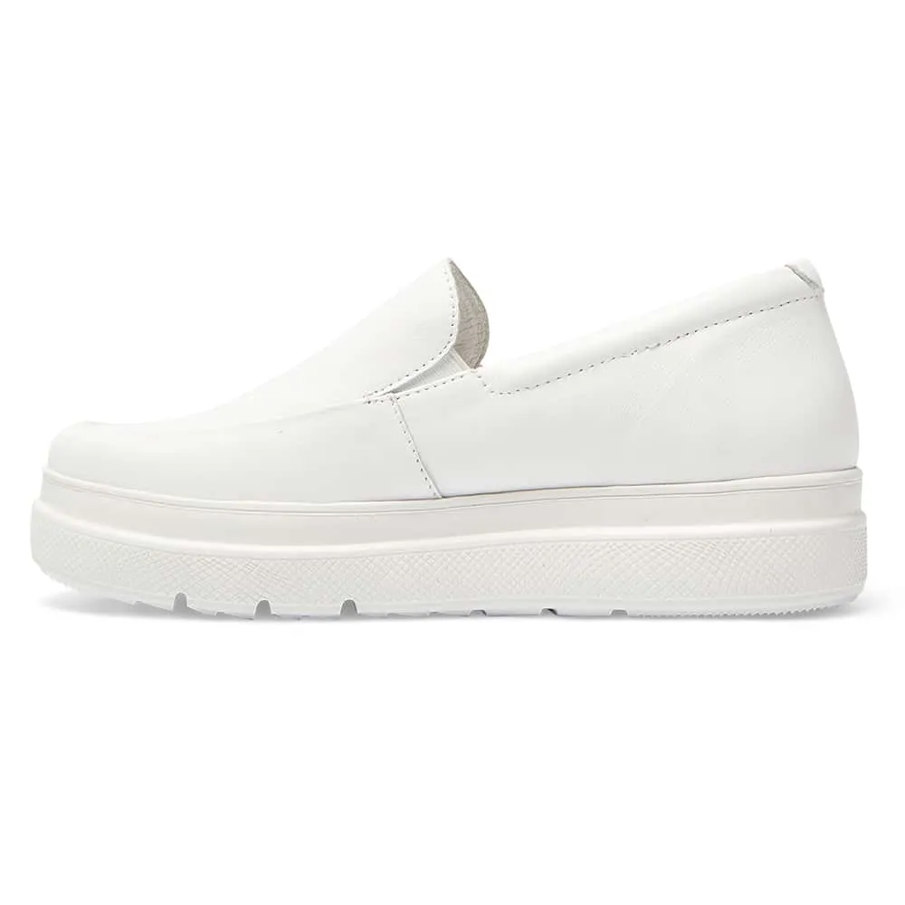 Becca Flat in White Leather