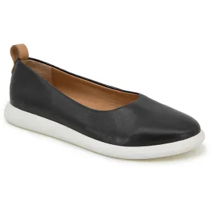 Bella Womens Leather Slip On Flat Shoes