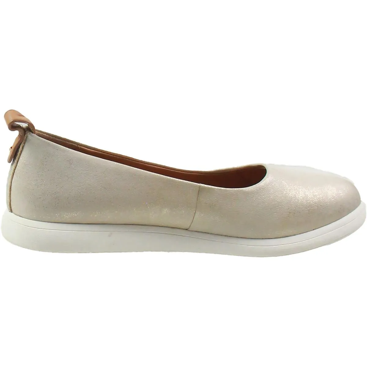 Bella Womens Leather Slip On Flat Shoes
