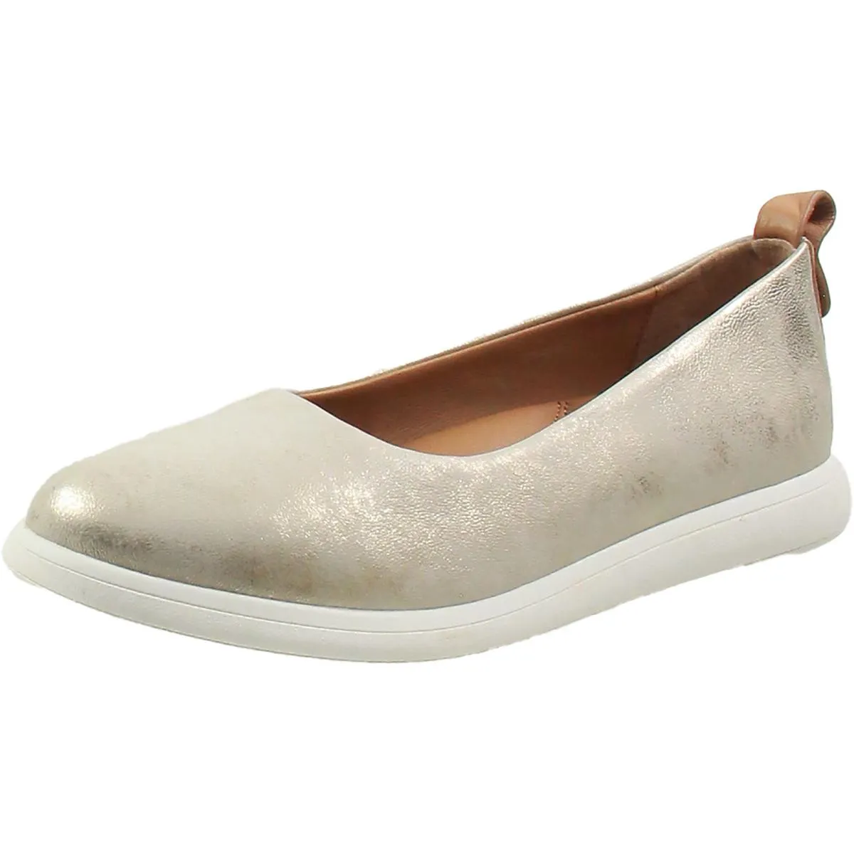 Bella Womens Leather Slip On Flat Shoes
