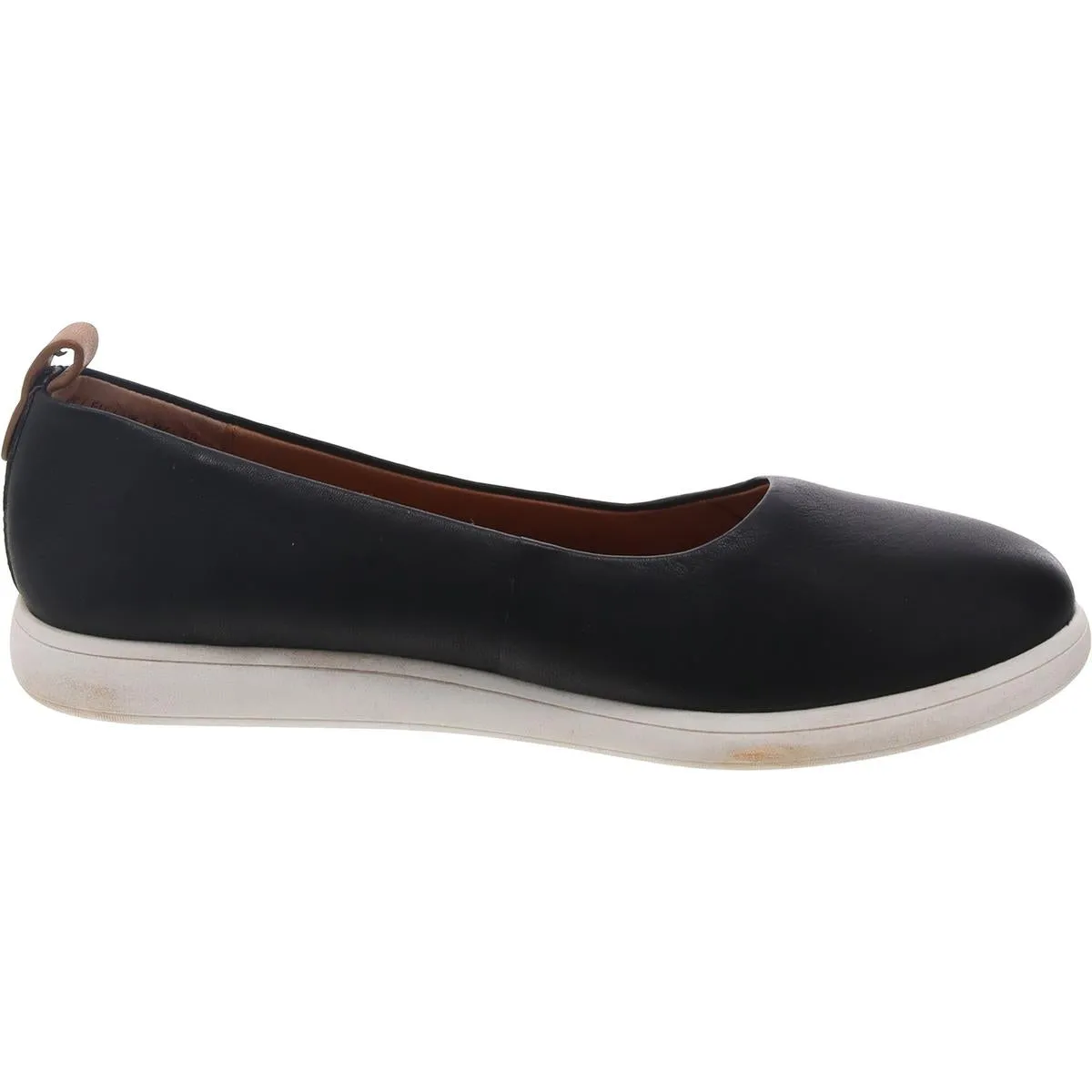 Bella Womens Leather Slip On Flat Shoes