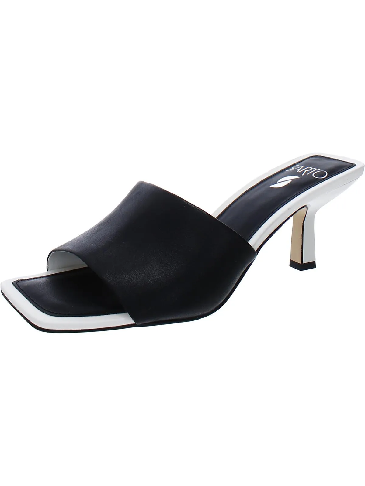 Betty  Womens Leather Square Toe Heels