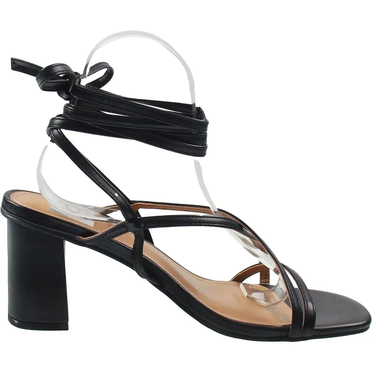 BHFO Womens Block Heel Manmade Lace-Up Heels