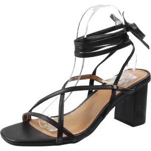 BHFO Womens Block Heel Manmade Lace-Up Heels
