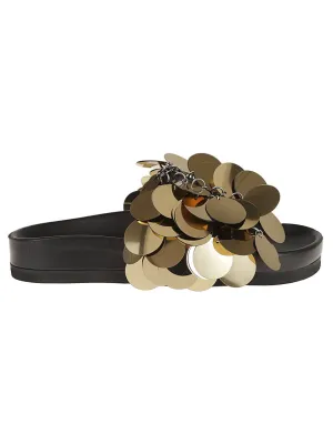 Black Calfskin Slip-On Sandal