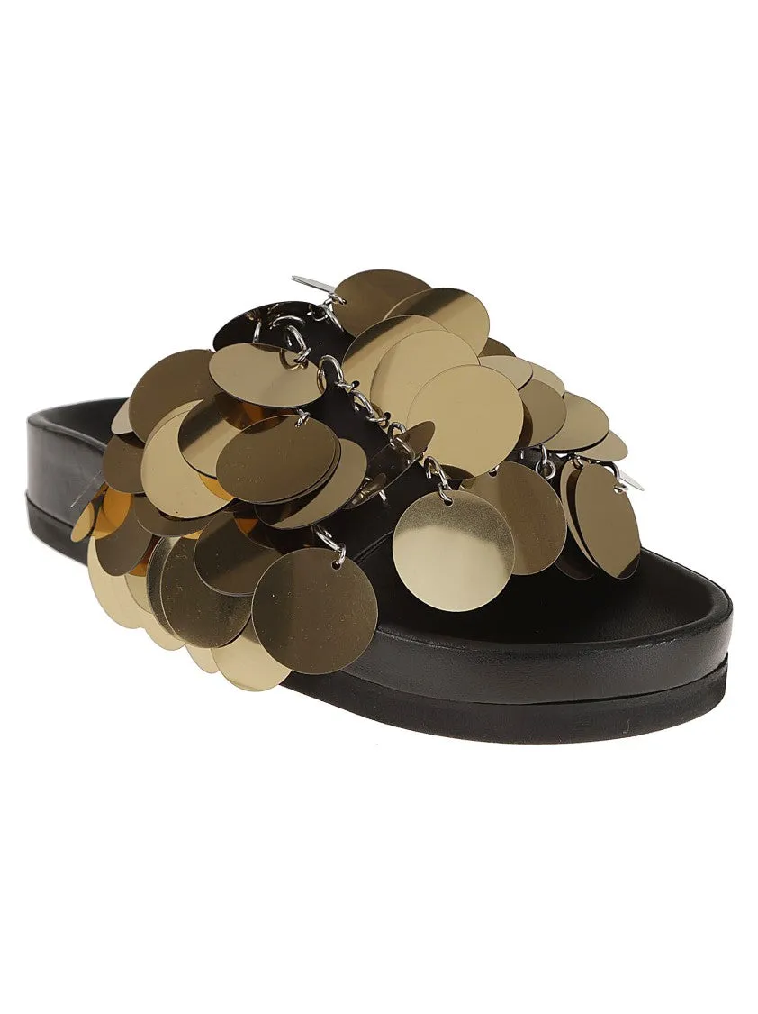 Black Calfskin Slip-On Sandal