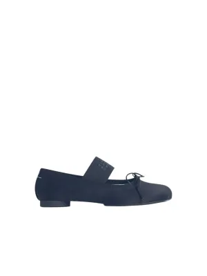 Black Polyester Ballet Flats
