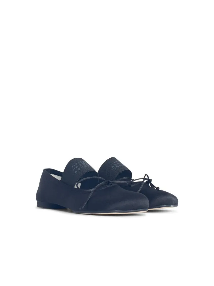 Black Polyester Ballet Flats
