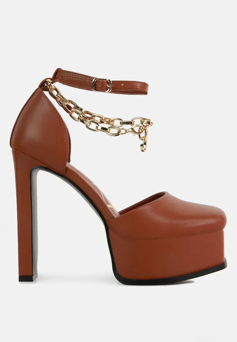blackpearl faux leather high heeled platform sandals