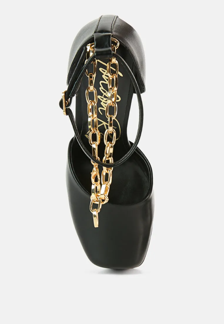 blackpearl faux leather high heeled platform sandals