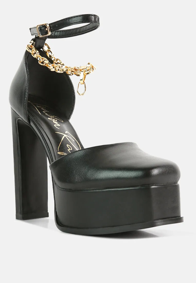 blackpearl faux leather high heeled platform sandals